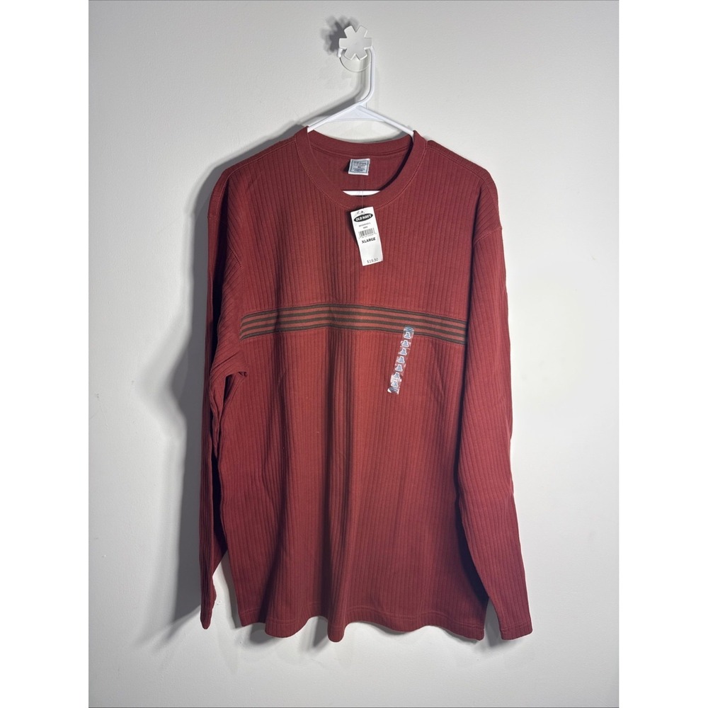 Covington Spice Orange Striped Pullover Crewneck Sweater Shirt Men's XL NWT
